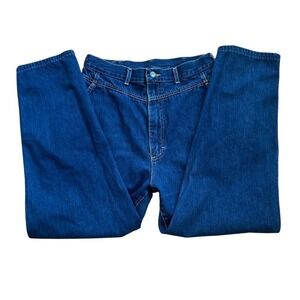 Vintage LEE Riders Mom Jeans High Rise  Blue Denim Pleated Taper Leg 80  sz 32 P